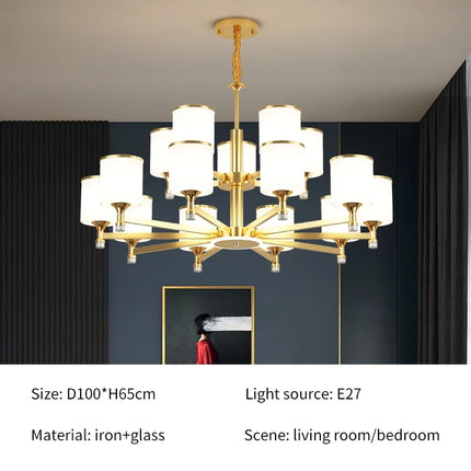 Lustre nordique 15 têtes pour intérieur lumineux design moderne — LZ4X7Q9