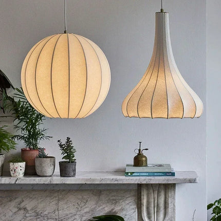 Suspension LED en soie style nordique pour intérieur élégant — LZ4X9Q2N