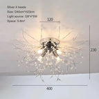 40cm argent 4 têtes / Blanc chaud 3000K