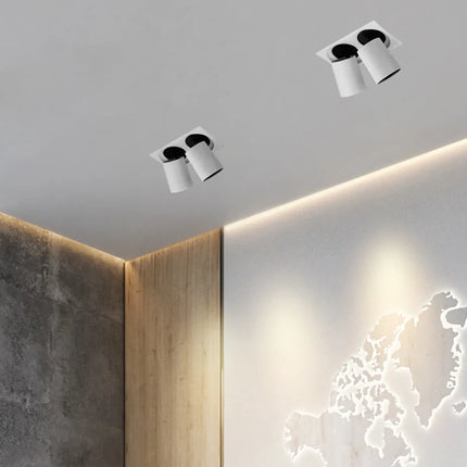 Spot LED carré encastrable à rotation et bras télescopique flexible — LZ4X9T1