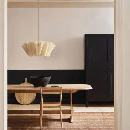 Suspension plissée en lin fait main style vintage Wabi Sabi — LZ4X9T