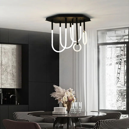 Lustre LED dimmable style nordique minimaliste à lignes modernes — LZ4X9P