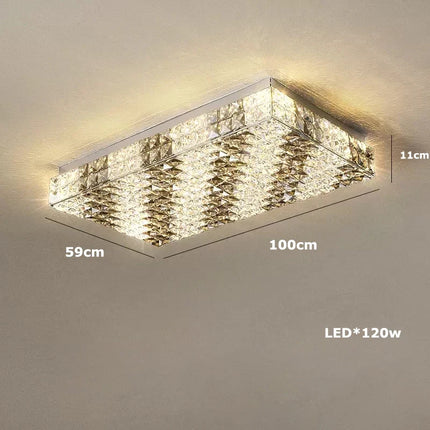 Plafonnier LED carré cristal style art déco moderne élégant — LZ4X9T2