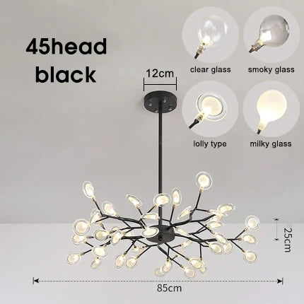 Suspension lustre vintage moderne branche Luciole — LZ4X9P2