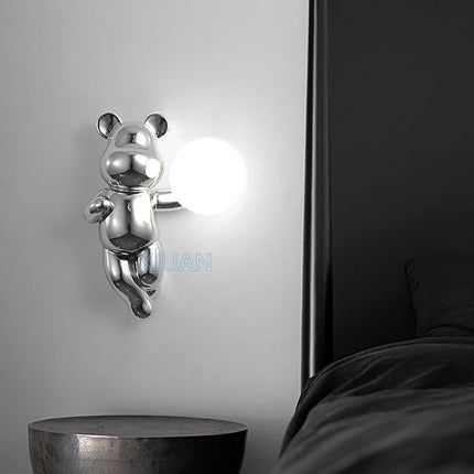 Applique murale enfant en résine et verre motif ours — LZ4J9XQ