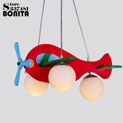 Suspension en bois et verre motif avion pour enfants — LZ4X9M