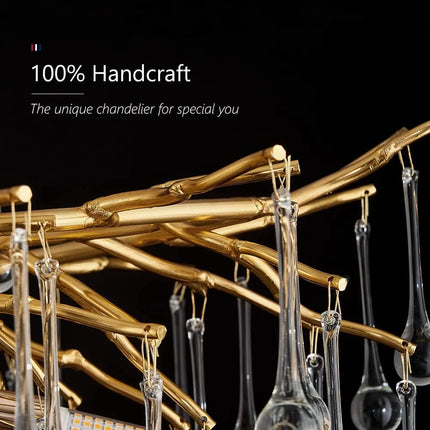 Lustre suspension moderne en cristal goutte de pluie décoratif — LZ4P9XJ