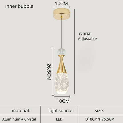 Lustre nordique en cristal pour décoration moderne et élégante — LZ4X9T