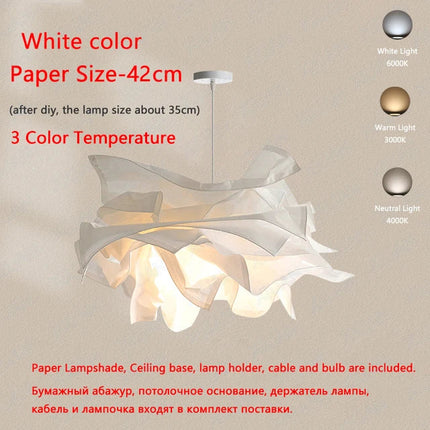 Lustre LED minimaliste en papier pour éclairage intérieur DIY — LZ4X9P2