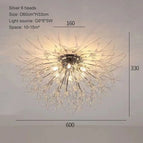 60cm argent 6 têtes / Blanc chaud 3000K