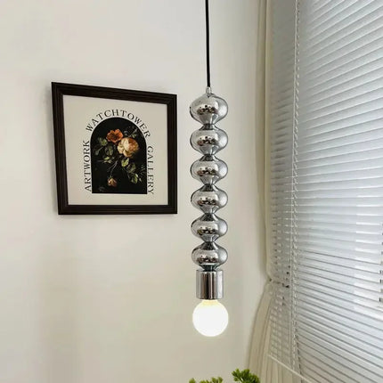 Lampe de chevet industrielle chromée à ligne ondulée moderne — LZ4X9P2
