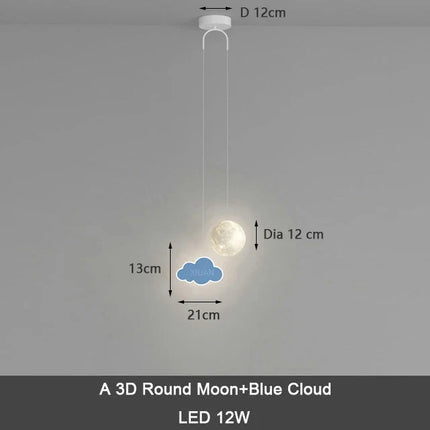 Suspension enfant avec télécommande et motifs étoile, nuage, lune — LZ4X9P