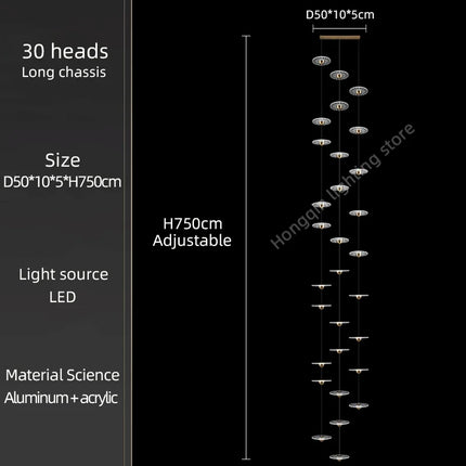 Lustre suspension design nordique simple et élégant pour escalier — LZ4X9T2