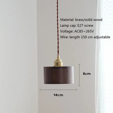 Suspension LED en bois style nordique pour loft, bar et restaurant — LZ4X9J
