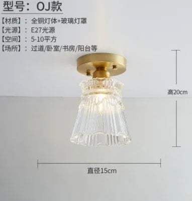 Plafonnier LED vintage en verre style nordique pour intérieur moderne — LZ4Q9T1