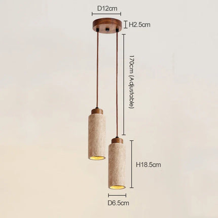 Ensemble de 3 suspensions LED au style wabi sabi naturel — LZ4X9Q2