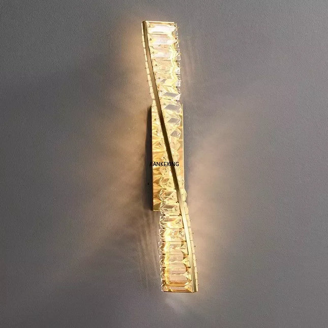 Creative and Personalized Long Crystal Light,Walkway Bedroom TV Background Wall Lamp Luxury  Simple LED Suspension Lamps