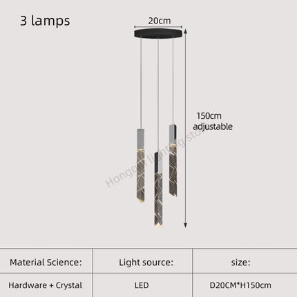 Lustre moderne en cristal pour éclairage intérieur élégant — LZ4X9Q2