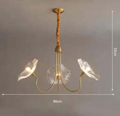 Lustre moderne en verre design fleur de lotus lumineux — LZ4X9P2