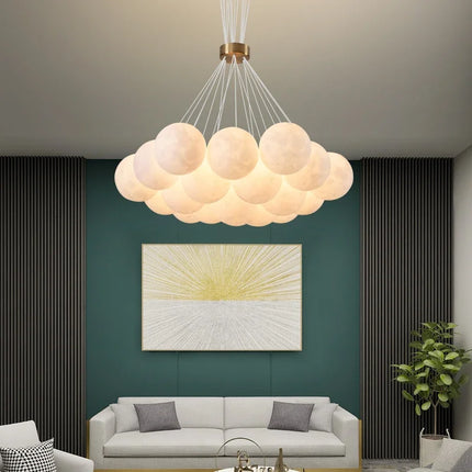Lustre LED suspension 3D forme lune bulle boule — LZ4X9M