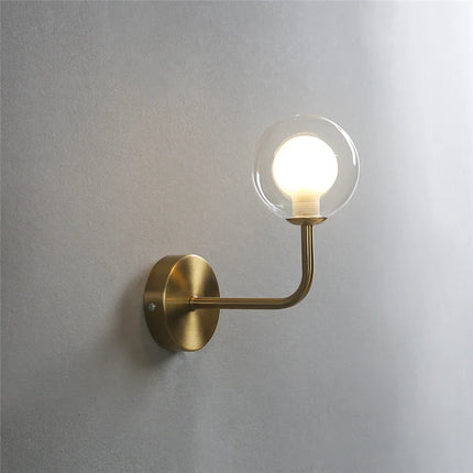 Applique murale nordique en métal avec globe en verre courbé — LZ4XJ9