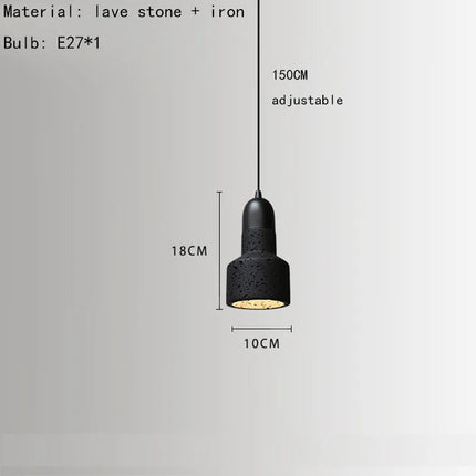 suspension en pierre réglable avec cordon d'ampoule