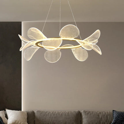 Suspension LED moderne à intensité variable avec anneau doré — LZ4X9P2