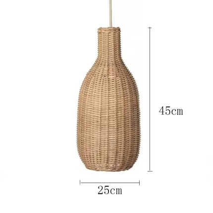 Suspension vintage en rotin fait main style chinois pour café et restaurant — LZ4X9M