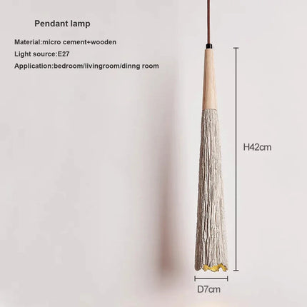 Wabi-sabi Cement Pendant Light Bedroom High Quality Suspension Ceiling Chandelier Living Dining Room Hanging Lamp