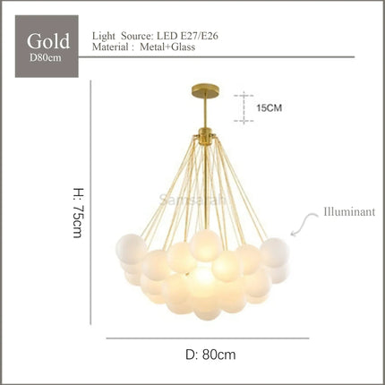 Suspension en verre au style nordique pour décoration intérieure élégante — LZ4X9T2