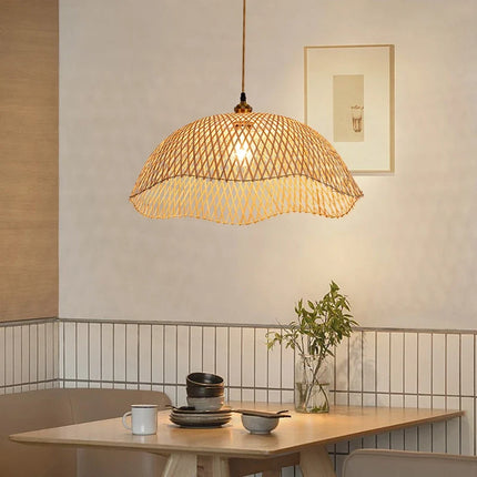 Suspension rétro en bambou tressé pour salon et restaurant — LZ4X9D7