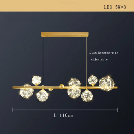 Lustre suspension minimaliste en cuivre avec LED étoile — LZ4X9T
