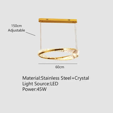 Suspension LED dorée avec cristal au design moderne et élégant — LZ4X9M