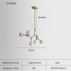6 lampes / Or / Lumière blanche