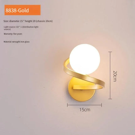 Applique murale LED boule en verre style nordique pour intérieur — LZ4F9Q2