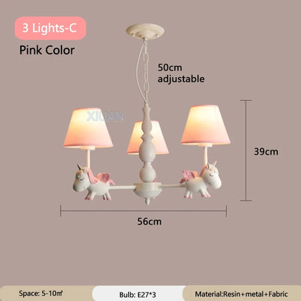 Lustre suspension dessin animé licorne pour chambre d’enfant — LZ4P9XQ