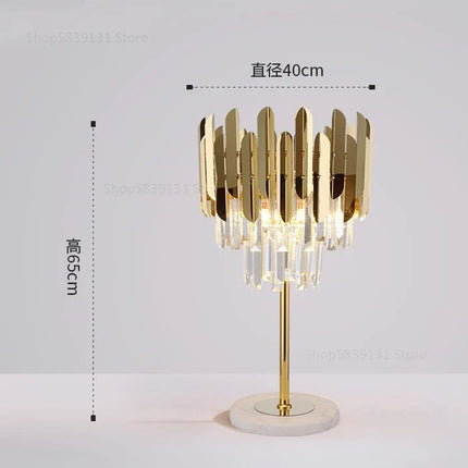 Lampadaire nordique post-moderne en cristal doré LED — LZ4X9M