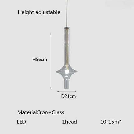 Lustre suspension en verre et bambou design italien pour commerces — LZ4X9P