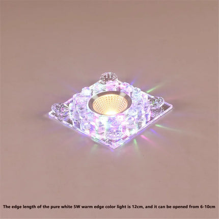 Plafonnier LED carré en cristal RGB pour décoration intérieure — LZ4X9T