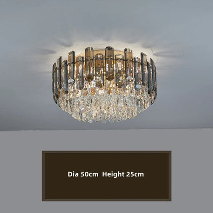 plafonnier moderne en cristal avec abat-jour rectangulaire élégant