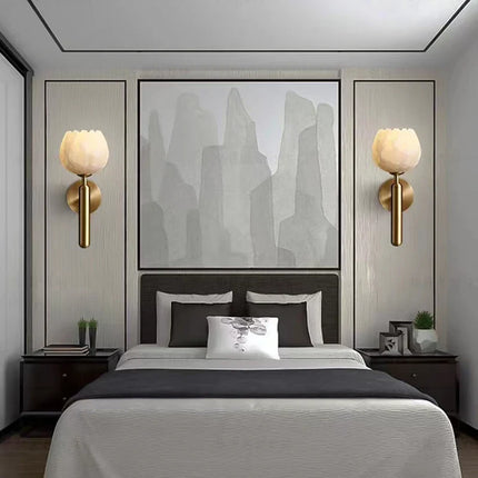 Applique murale Art déco en marbre et laiton forme fleur — LZ4G7XQ