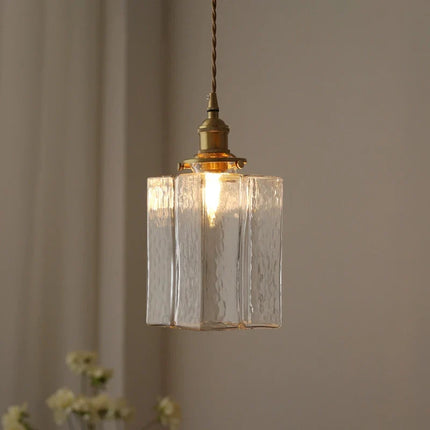 Lustre suspension japonais en verre avec éclairage LED minimaliste — LZ4P9XQ