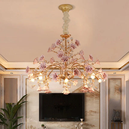 Lustre LED intérieur en cristal, céramique et porcelaine — LZ4X9J