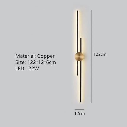 Applique murale LED en laiton minimaliste pour allée et restaurant — LZ4X9T1