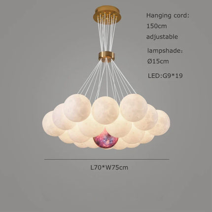 Lustre sphérique LED réglable en hauteur pour décoration intérieure — LZ4X9P