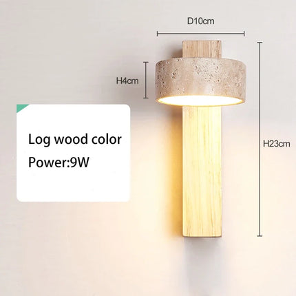 Applique murale en bois de noyer avec LED et interrupteur rotatif — LZ4D9X