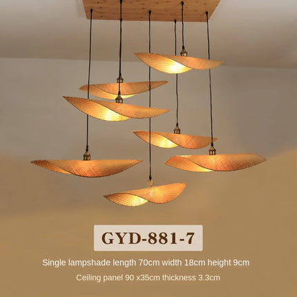 Lustre suspension en bambou style japonais pour décoration zen — LZ4X7Q9