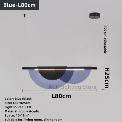 Lustre nordique moderne en acrylique avec verre coloré LED — LZ4P9XQ