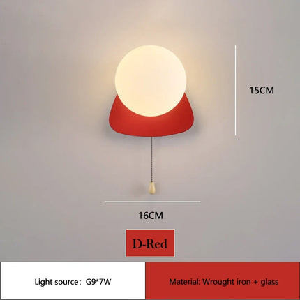 Applique murale LED moderne en verre avec interrupteur pour chambre d'enfant — LZ4X9T2
