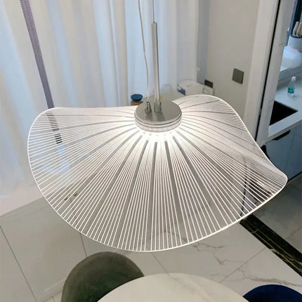 Suspension plafonnier chapeau paille acrylique nordique pour salon et chambre — LZ4X9M